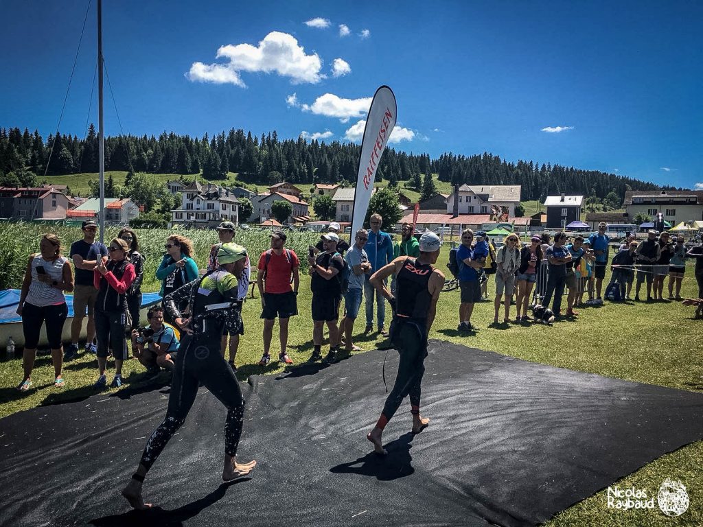 sortie de l'eau à l'australienne lac brenet xterra suisse