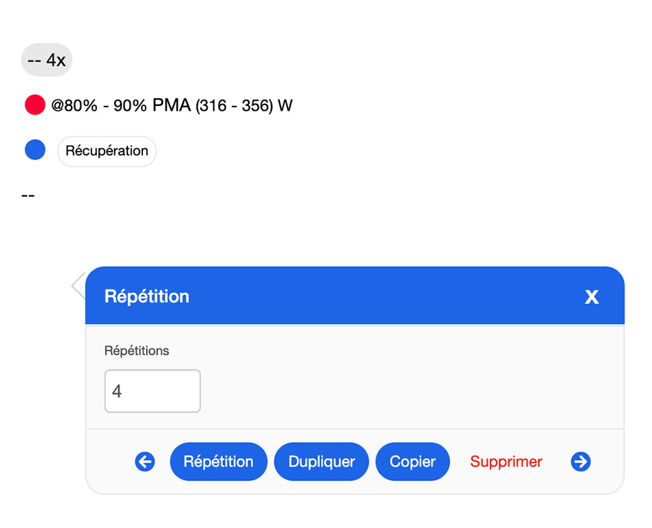 nolio entrainement structuré repetition