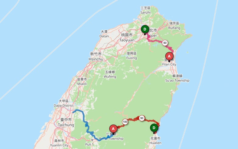 carte vélo taiwan  carte vélo taiwan